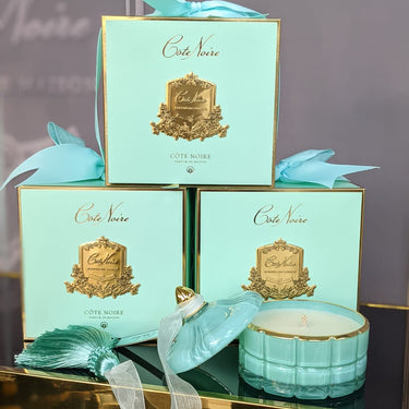 Art Deco Candle - Tiffany Blue & Gold - Persian Lime - GML45001